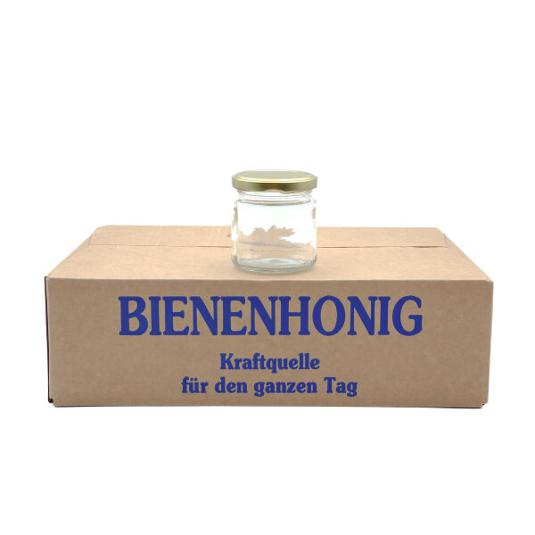 12 x 250g Honigglas Twist-Off + Deckel gold
